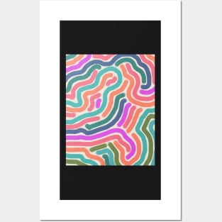 Line art, Abstract pattern, Retro abstract art Posters and Art